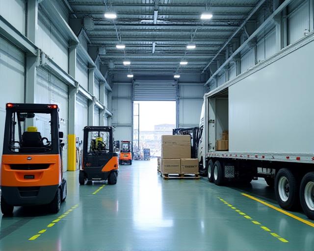 Efficient freight loading operations at West Bloomfield logistics hub